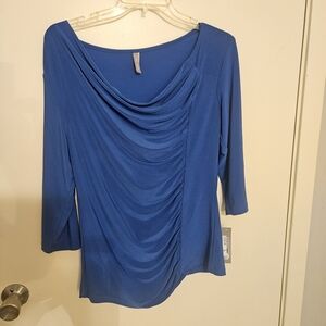 Last Tango Royal Blue Ruched Blouse